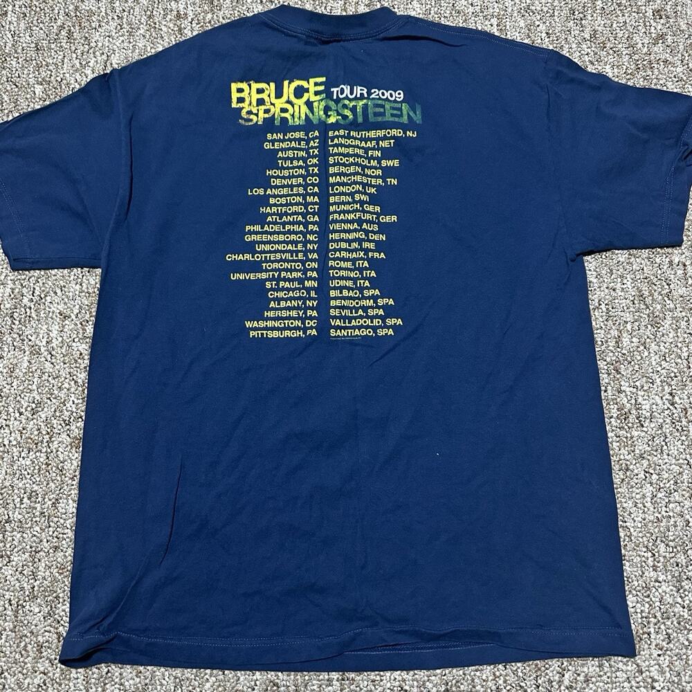 Bruce Springsteen 2009 Tour Shirt XL Blue Working On A Dream Concert Tee Alstyle - Picture 6 of 9